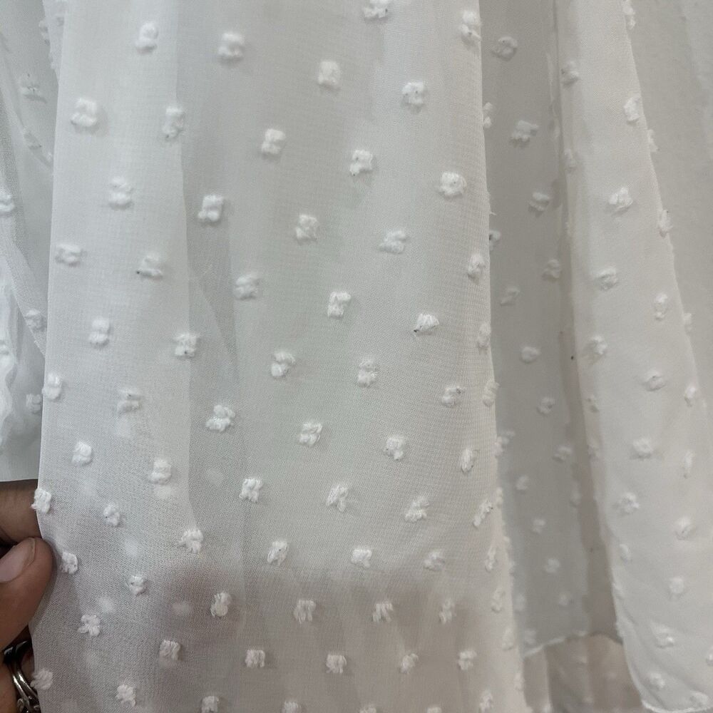 Sugar Thrillz Soft Regal Days White Ruffle Mini Dress Size Small Coquette Sheer - Picture 8 of 9